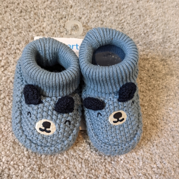 Carter's Other - Carter's- Baby Blue- Knit Slippers- NB- NWT
